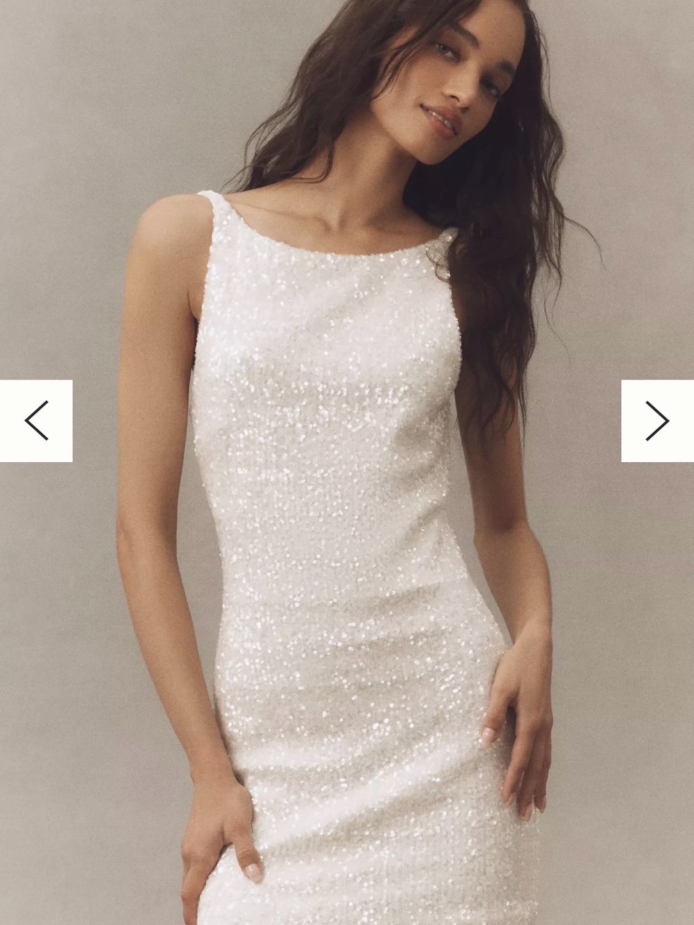 Mare Mare Anthropologie White Sequin Mini Dress Low Back NWT XS